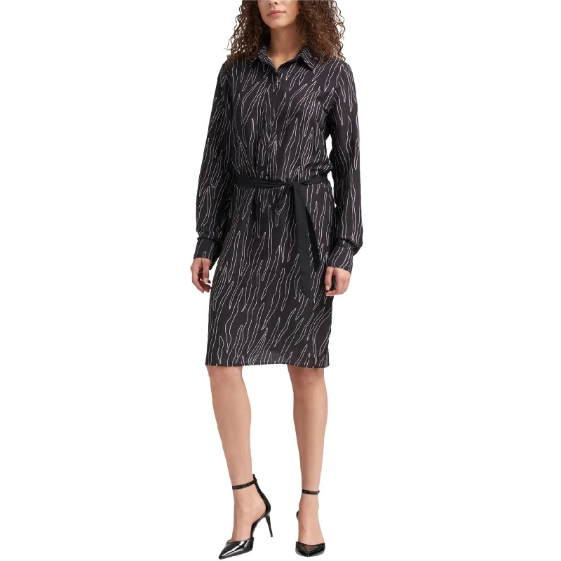 satin dressDKNY Womens Printed Shirt Dress, Black, X-Small