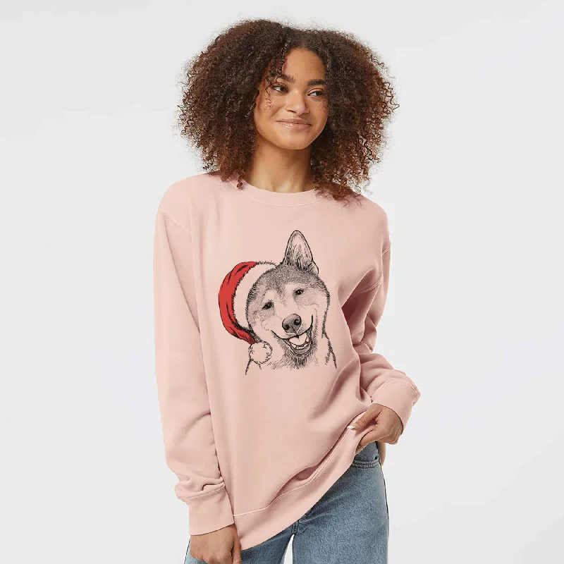 minimaSanta Koby the Shiba Inu - Unisex Pigment Dyed Crew Sweatshirt