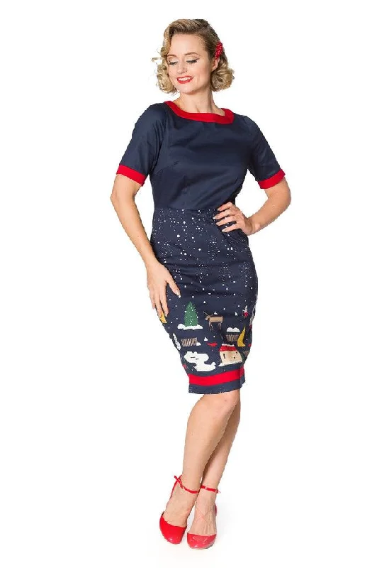 trendy wrap dressChristmas Town Pencil Dress