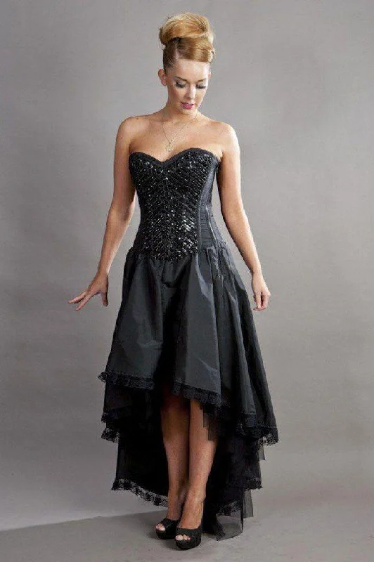 chic wrap dressPhoenix Maxi Prom Dress In Black Taffeta