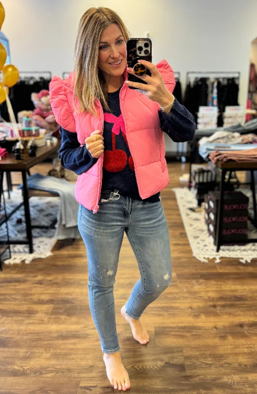 oversized trench coatSimply Southern Puff Vest - Pink