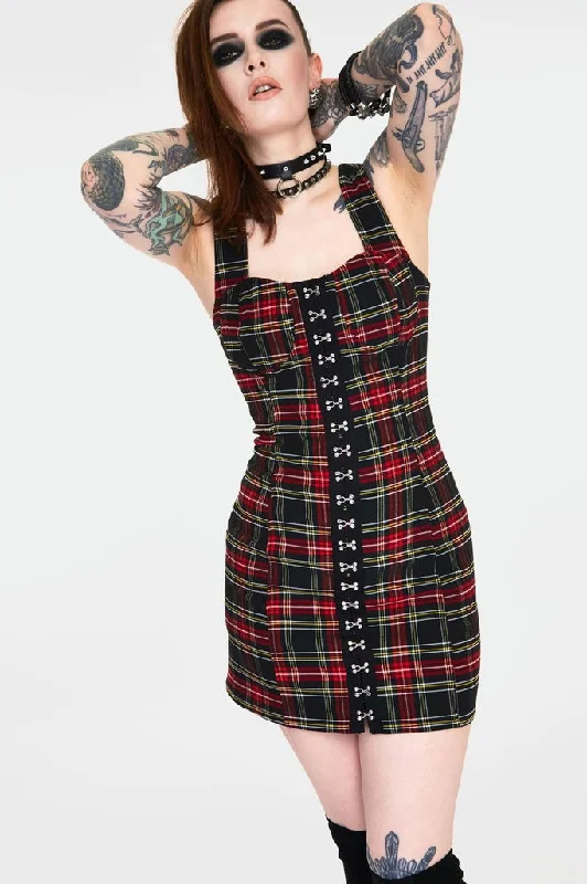 classic fit-and-flare dressDisgraced Tartan Bodycon Dress