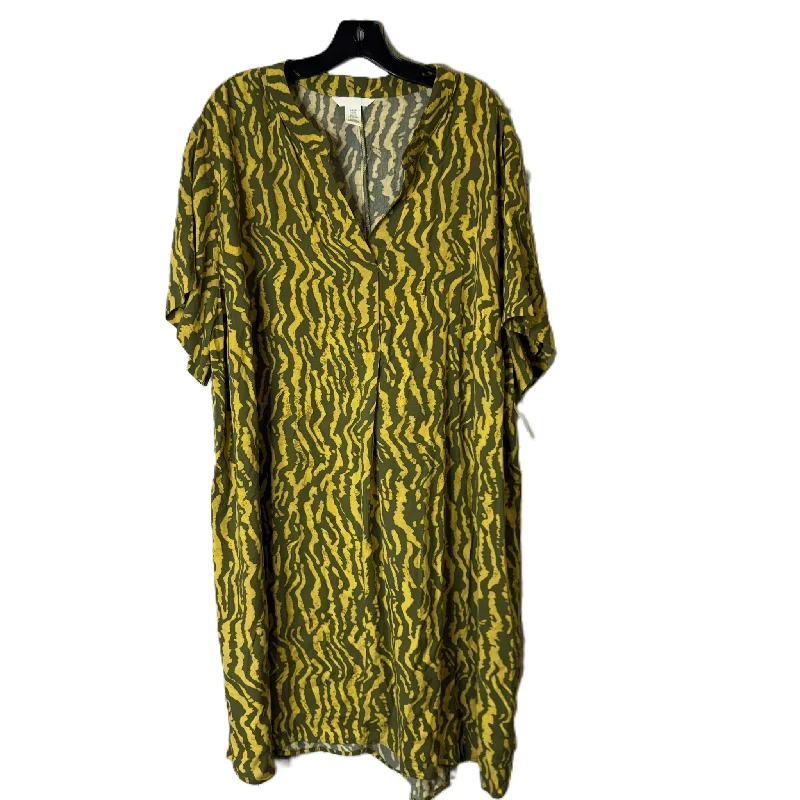 summer floral dressDress Casual Short By H&m In Yellow, Size: Xxl