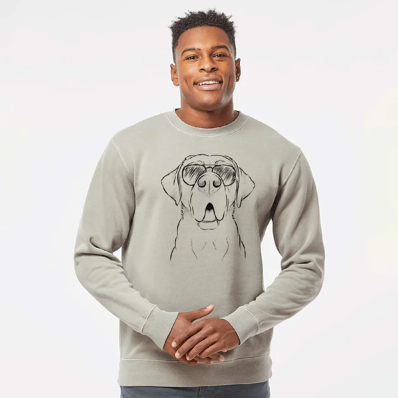 chic active hoodieAviator Ceasar the Labrador Hound Mix - Unisex Pigment Dyed Crew Sweatshirt