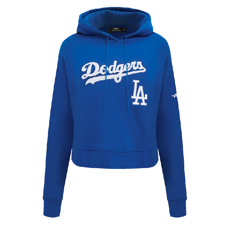 MLB LOS ANGELES DODGERS GAME DAY CLASSICS WOMEN'S DK CROPPED PO HOODIE (DODGER BLUE)