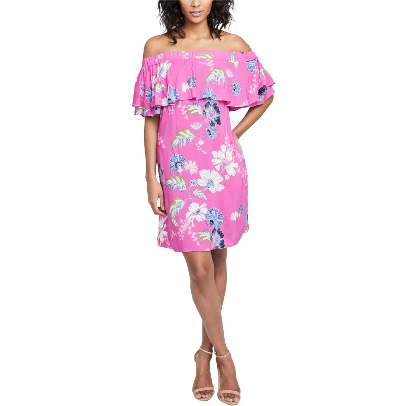 luxury dressRachel Roy Womens Floral Off-Shoulder Dress