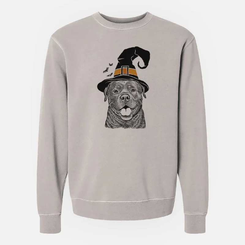 retro sports hoodieWitch Kojak the Rottweiler - Unisex Pigment Dyed Crew Sweatshirt