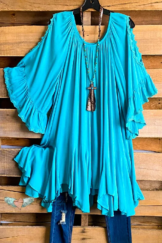 flowy dressAHB EXCLUSIVE: Classy Oversized Tunic - Turquoise