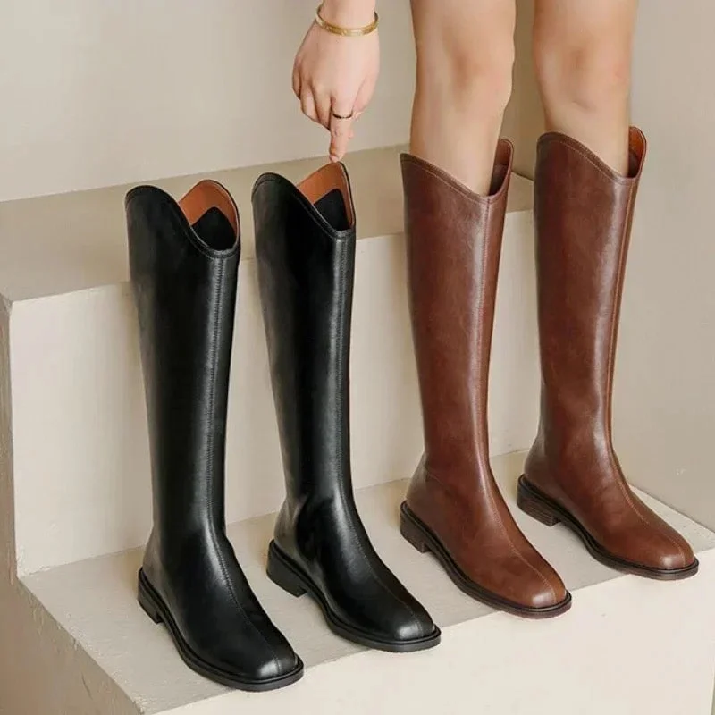 off-the-shoulder dressJonas Knee High Premium Leather Boots