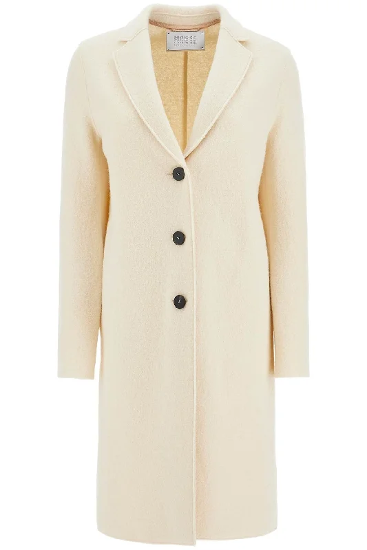 comfortable coatsingle-breasted wool coat in boiled A1331MLC NATURAL OFF WHITE