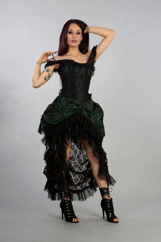 modern dressVersailles Corset Dress Green Scroll Brocade