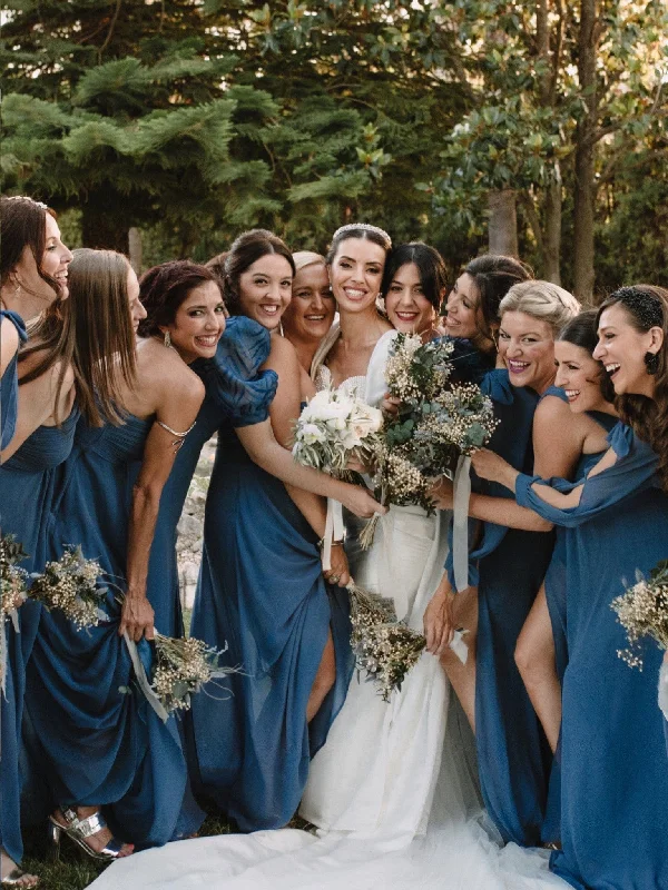 relaxed fit dressDusty Blue Bridesmaid Gowns