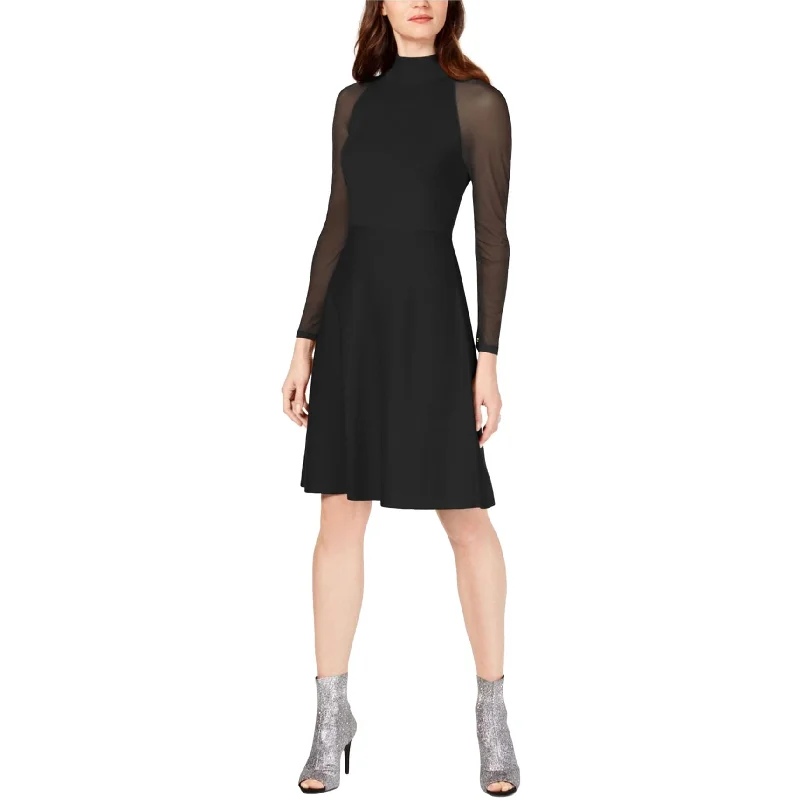 sleek midi dressI-N-C Womens Illusion Sleeve Sweater Dress