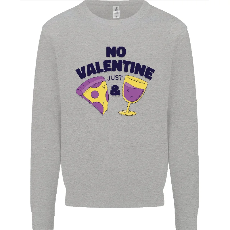 chic fitness hoodieAnti Valentines Day Just Pizza & Wine Mens Sweatshirt Jumper