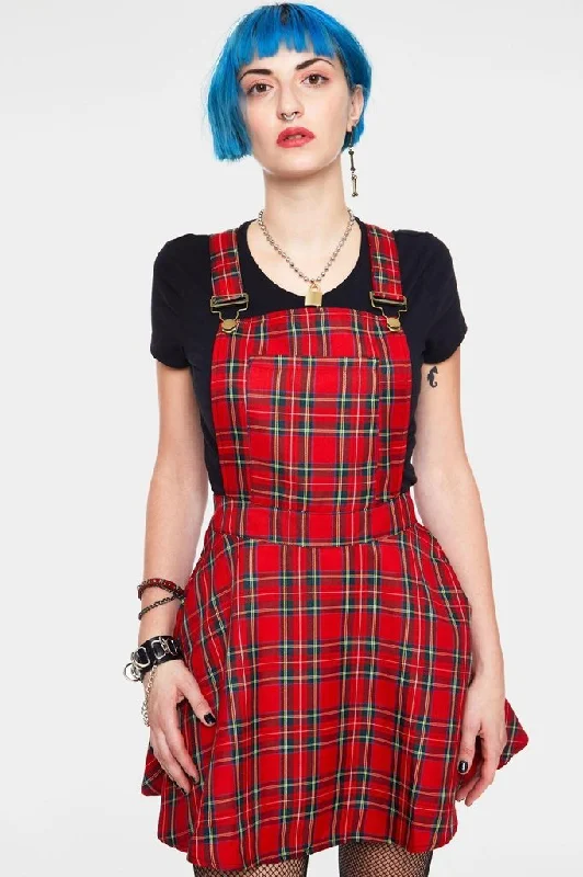 chic slip dressTartan Paint Plaid Overalls