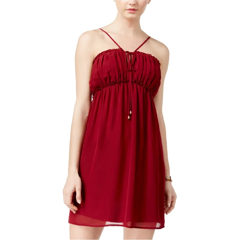 high-waisted dressCity Studio Womens Pleated Shift Dress, Red, Small