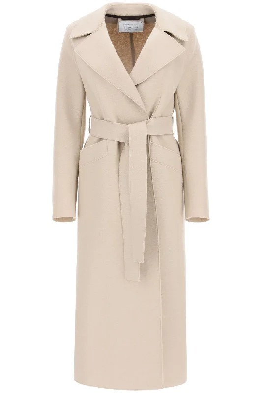 chic outerwearlong coat in pressed wool A1191MLK ALMOND