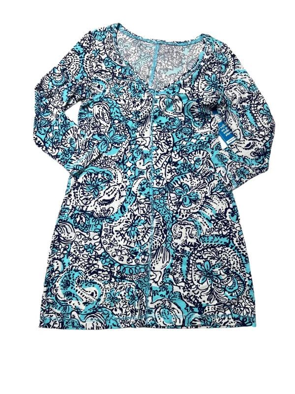 fitted dressDress Casual Short By Lilly Pulitzer In Blue & White, Size: M