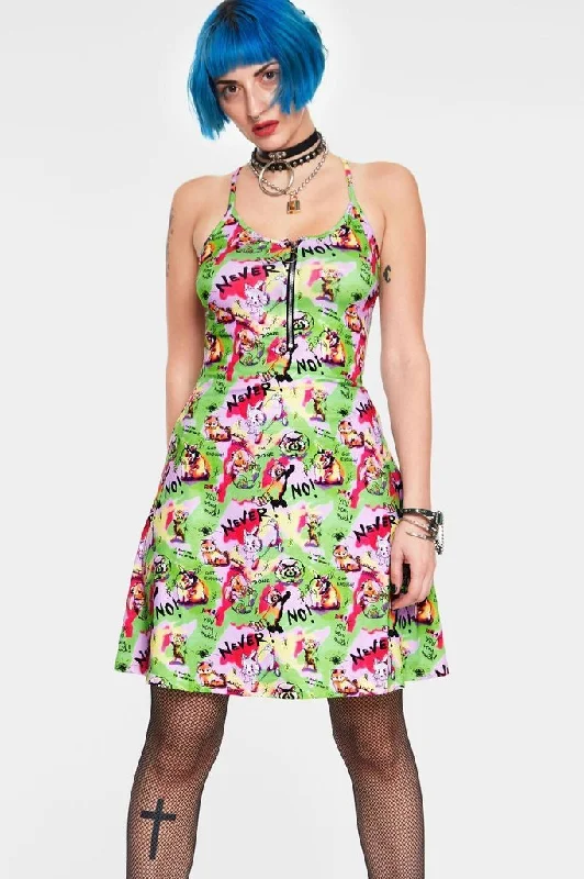 evening dressAngry Animal Print Spaghetti Strap Dress